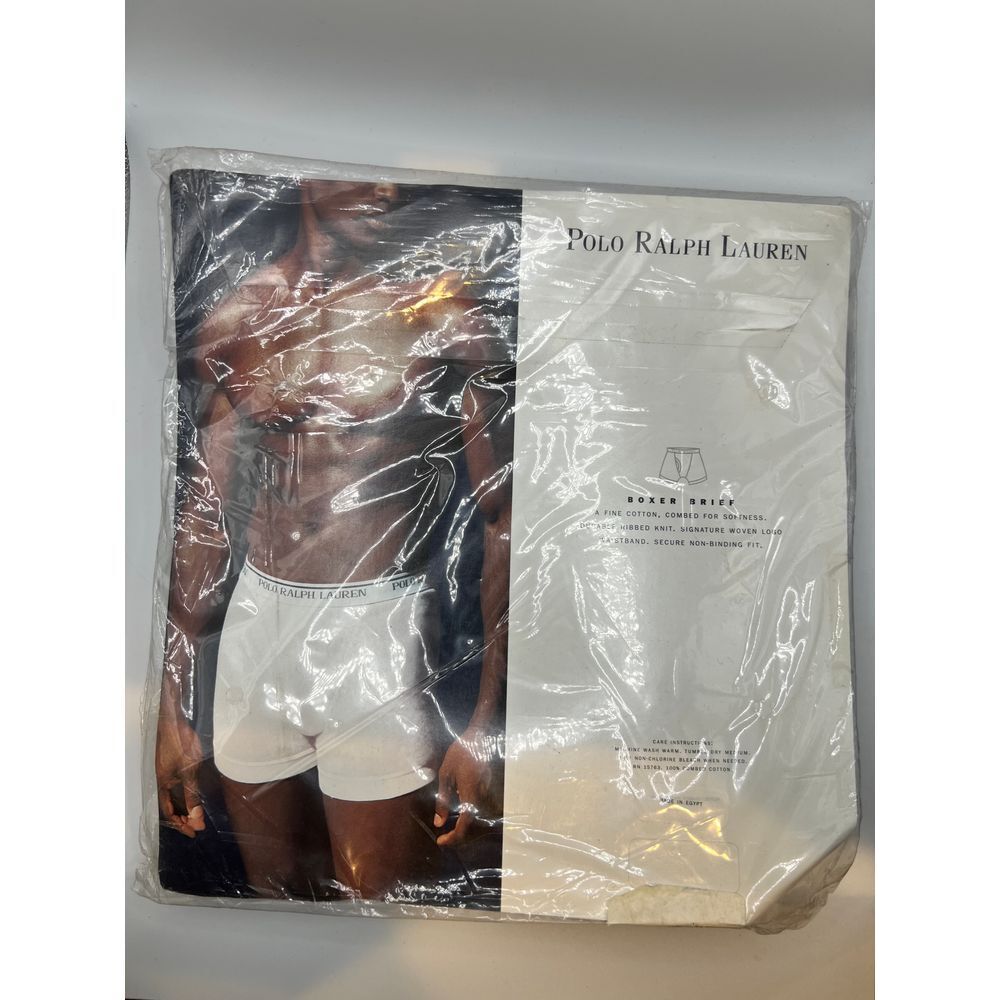 Vintage 1990s Polo Ralph‎ Lauren Men's Boxer Brief Dark Blue Size XL 40-42 NOS